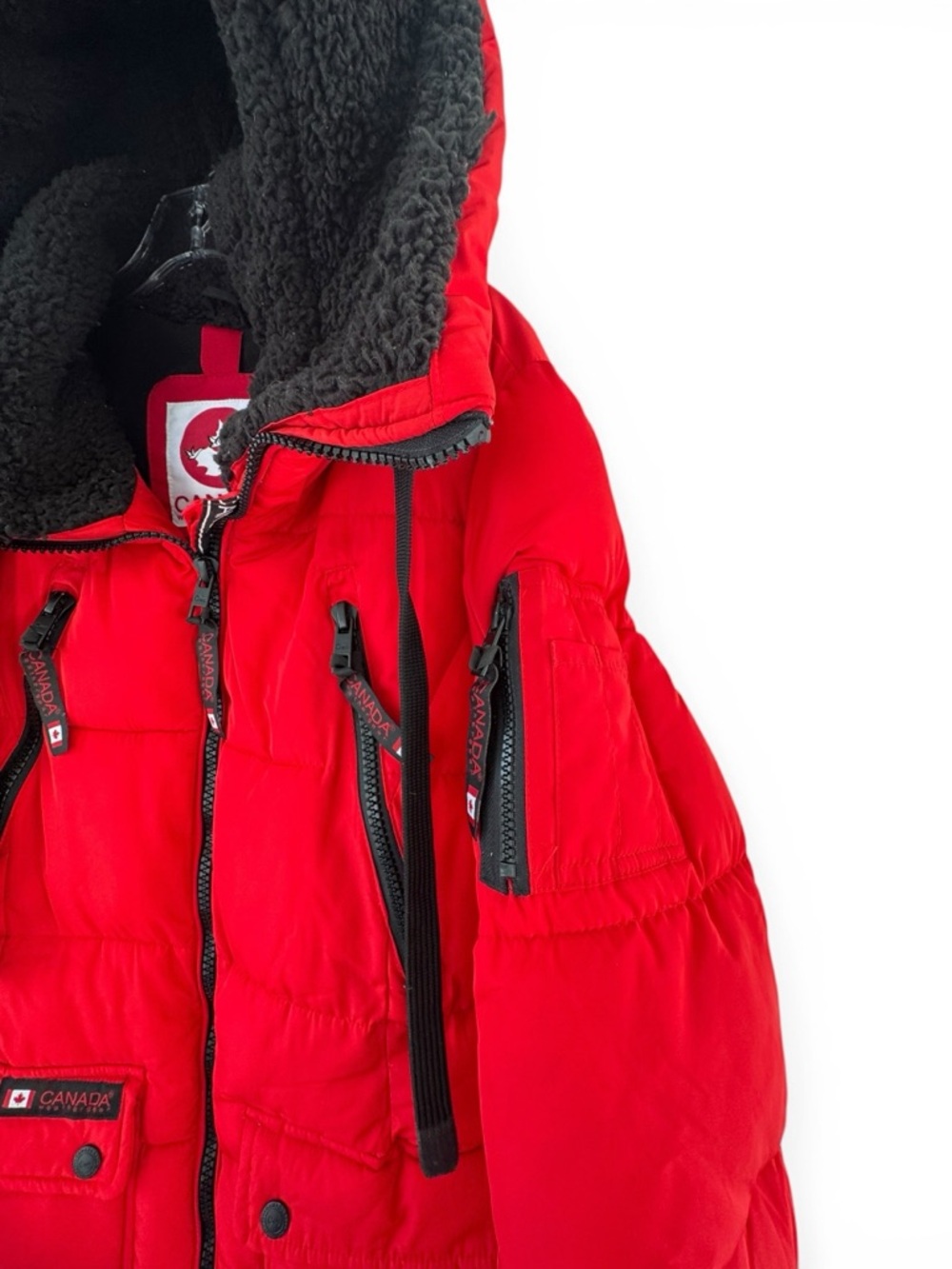 Canada Weather Gear Parka Red Insulated Puffer Jacket Sherpa Hood M Outdoor Snow - Picture 6 of 14